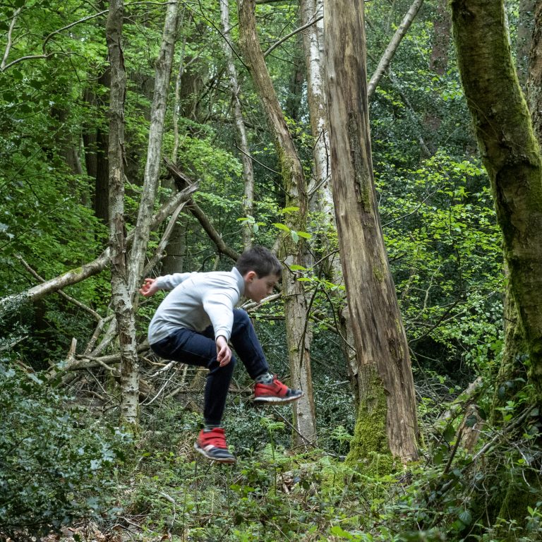 boy in the trees