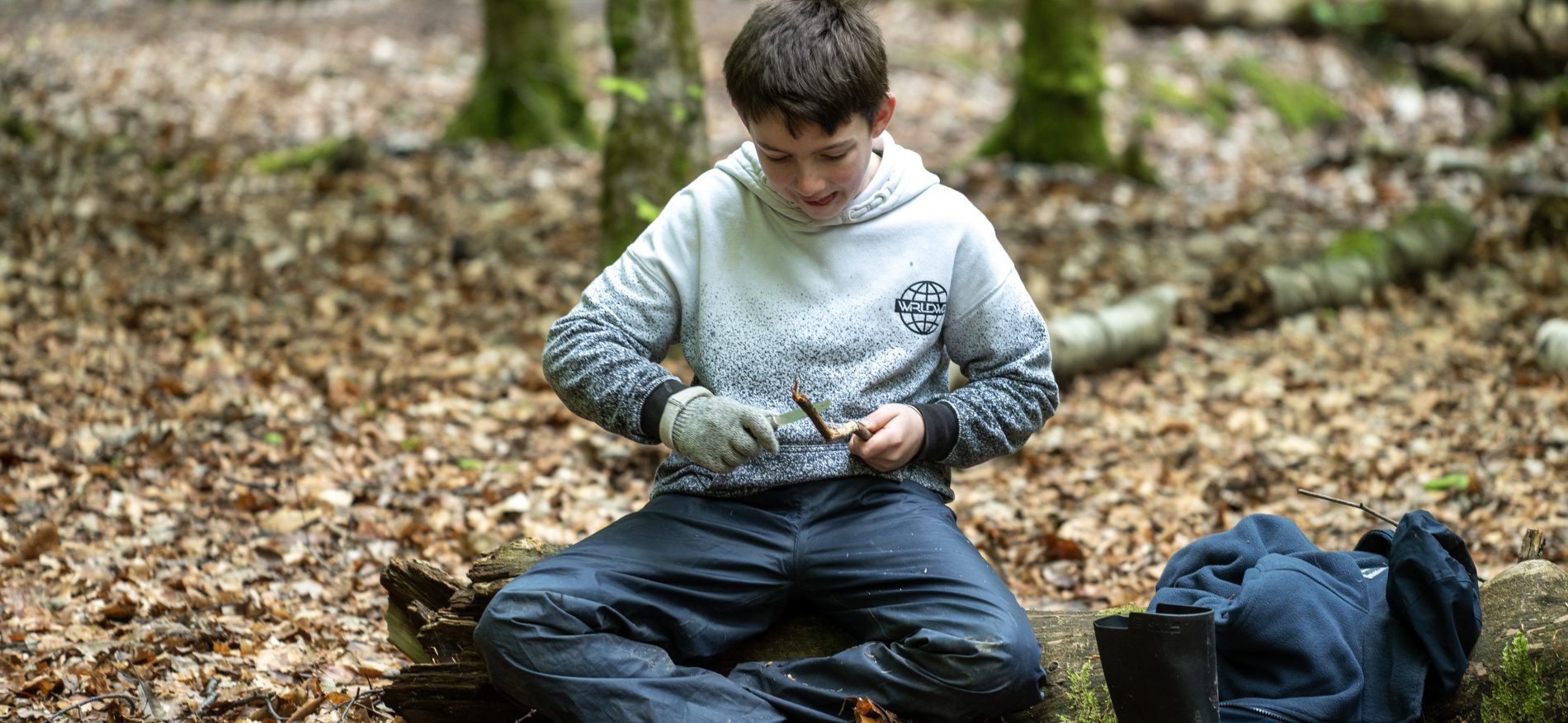 boy in the woods