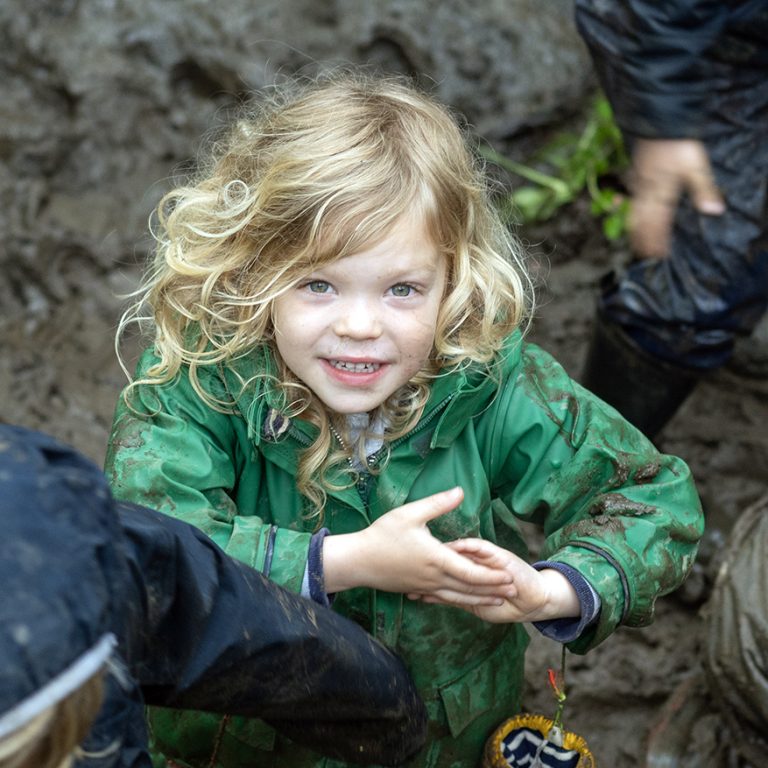 girl in the mud