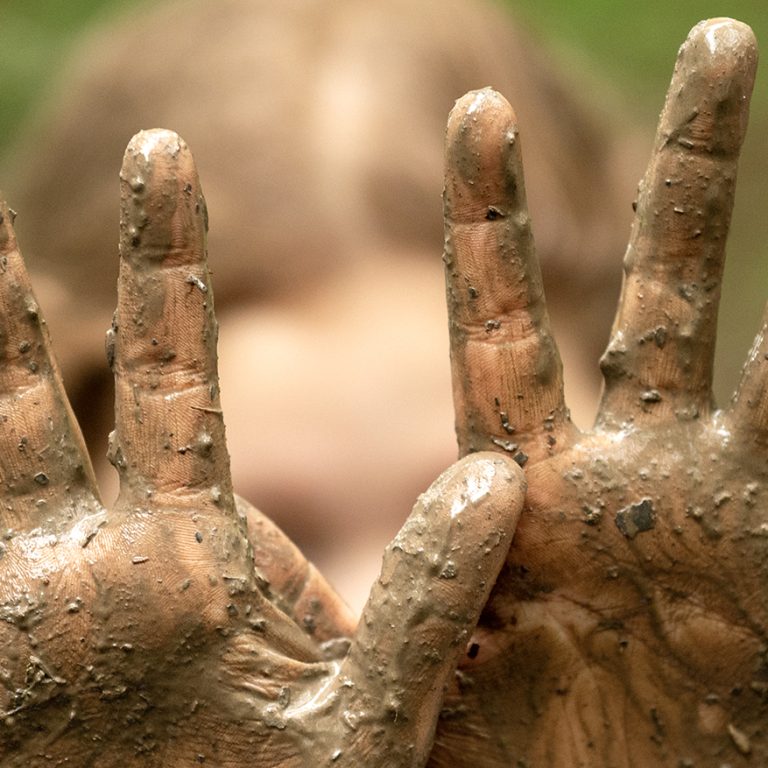 muddy hands