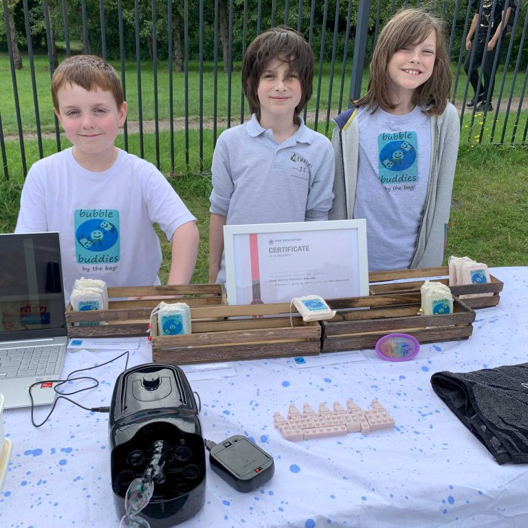 students with their bubble buddy creation