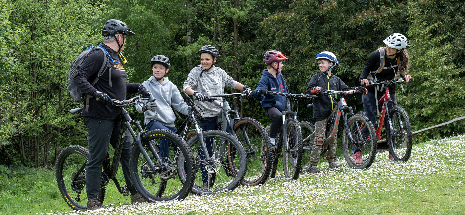 students on bikes