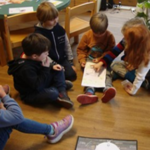students and teacher working