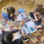 students and teachers working