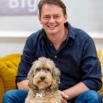Image of Executive Head James and his dog Sally.